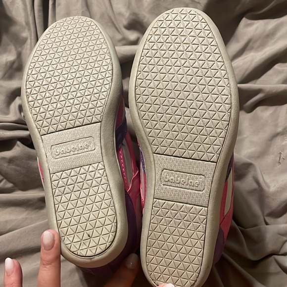 Brand new Colorblock purple and pink wedge sneakers SZ 9 - Picture 4 of 4